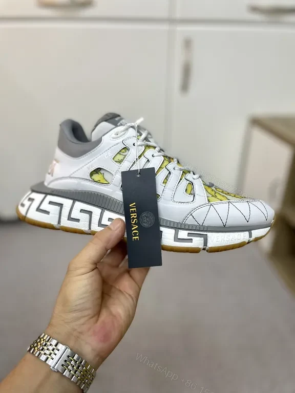 View 5 of Bold Leather Versace-look Sneakers: Texture-Forward Comfort