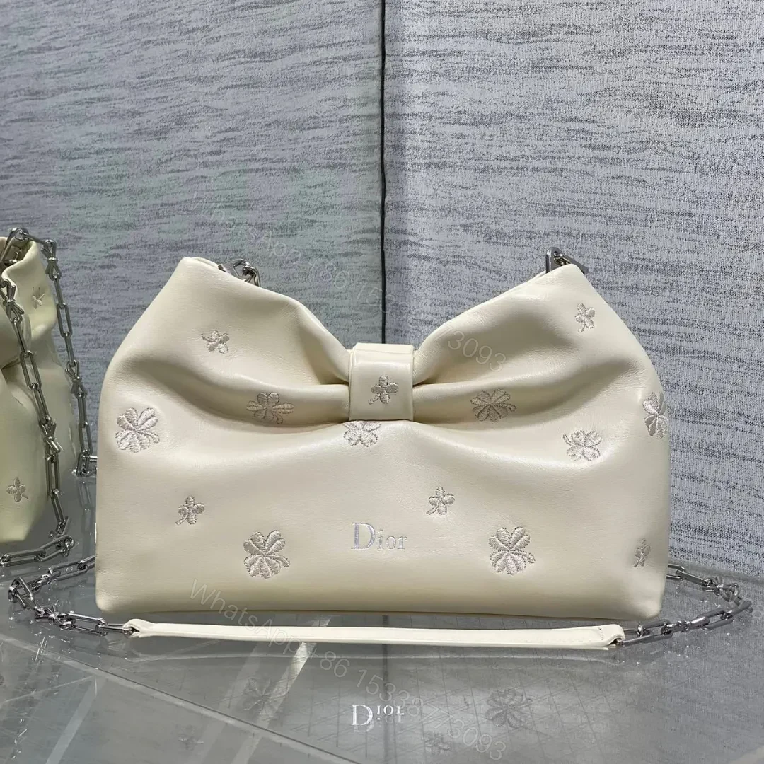 Dior Bow Bag Small Latte Lambskin — view 1