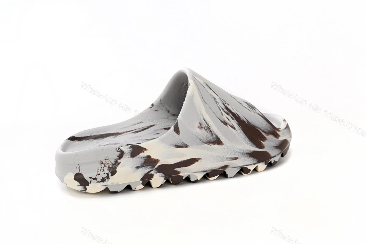 View 2 of Yeezy Slide Enflame Oil Painting White Grey GZ5553