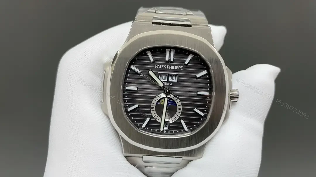 View 3 of Patek Super Clone Nautilus 5726/1A Grey Dial Steel Bracelet Premium 40MM PATEK-NAUT5726-GRY40-V3