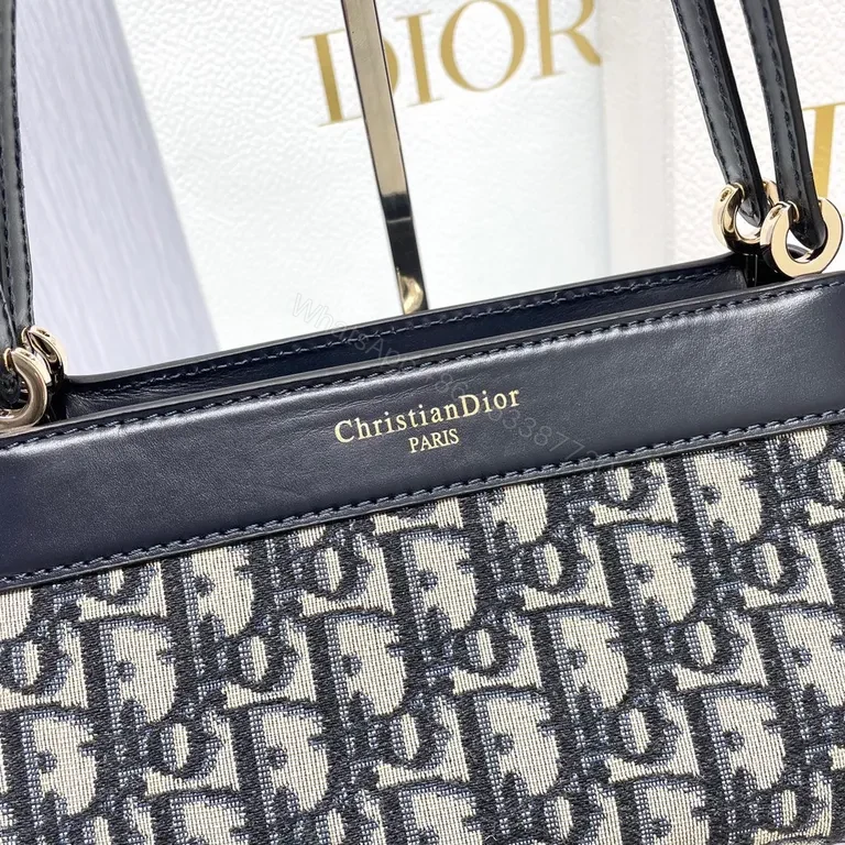 View 2 of Monogram Black Leather Dior-Inspired Bag: Everyday Luxe