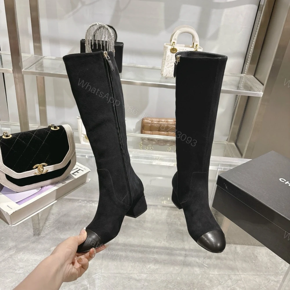 View 3 of 高仿Chanel*G45903B小牛皮高筒靴黑色5CM免檢版
