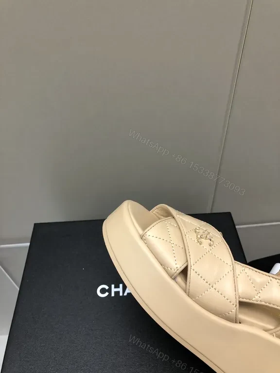View 2 of Minimalist Quilted Sandals with Chanel-Influenced Detailing