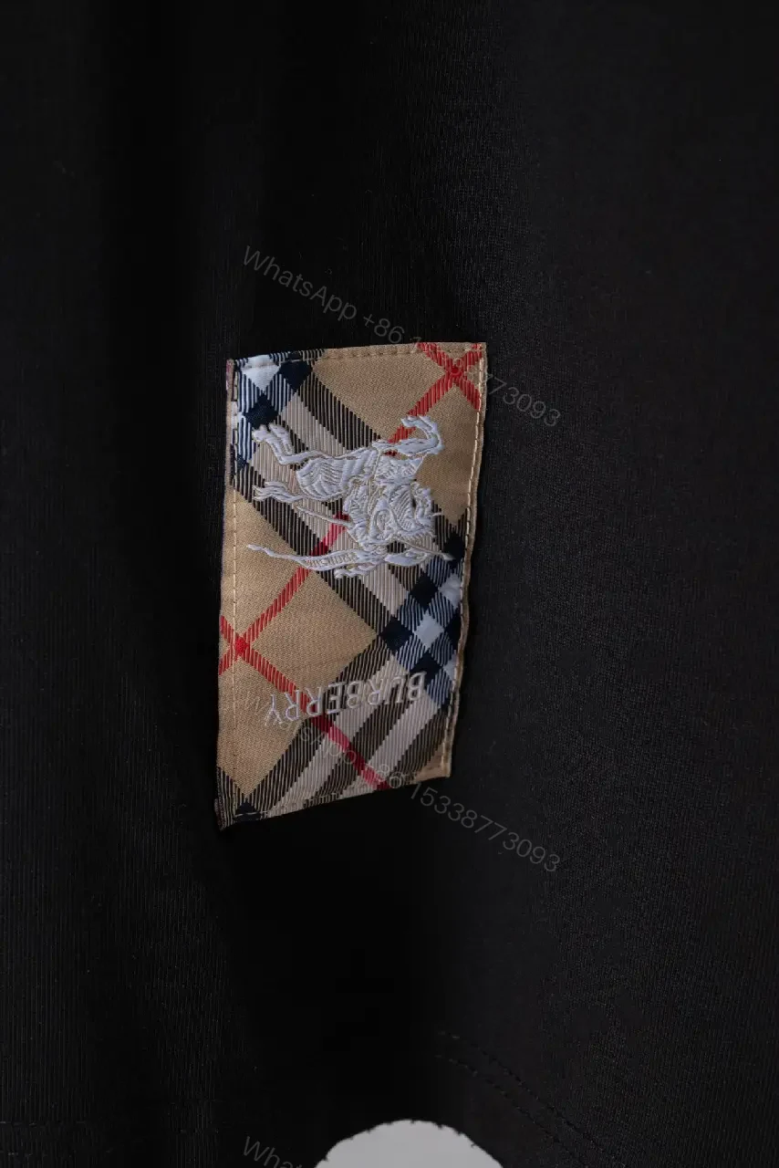 View 2 of Black Burberry Script Logo Floral Print Oversized Tee T-Shirt