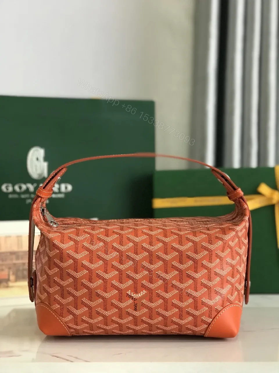View 3 of Coral Crossbody: Monogram Textile, Leather Trim, Compact Style, Secure Zipper Bag