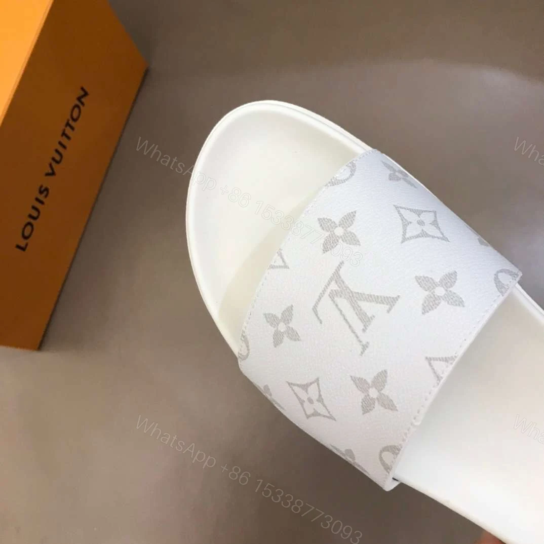 View 3 of LOUIS VUITTON WHITE MONOGRAM SLIDES – LVS43