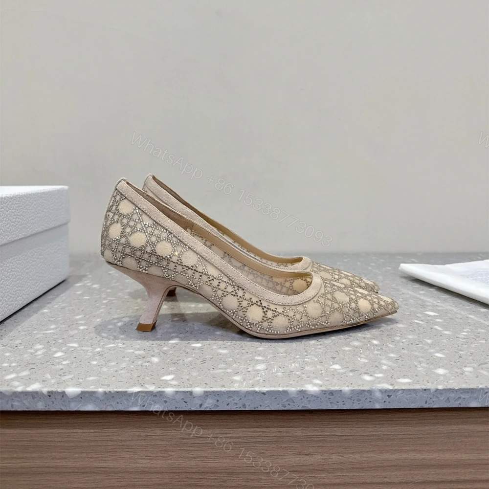 View 2 of 高仿Dior*Capture系列KDH305尖頭燙鑽高踭鞋6.5CM膚色免檢版