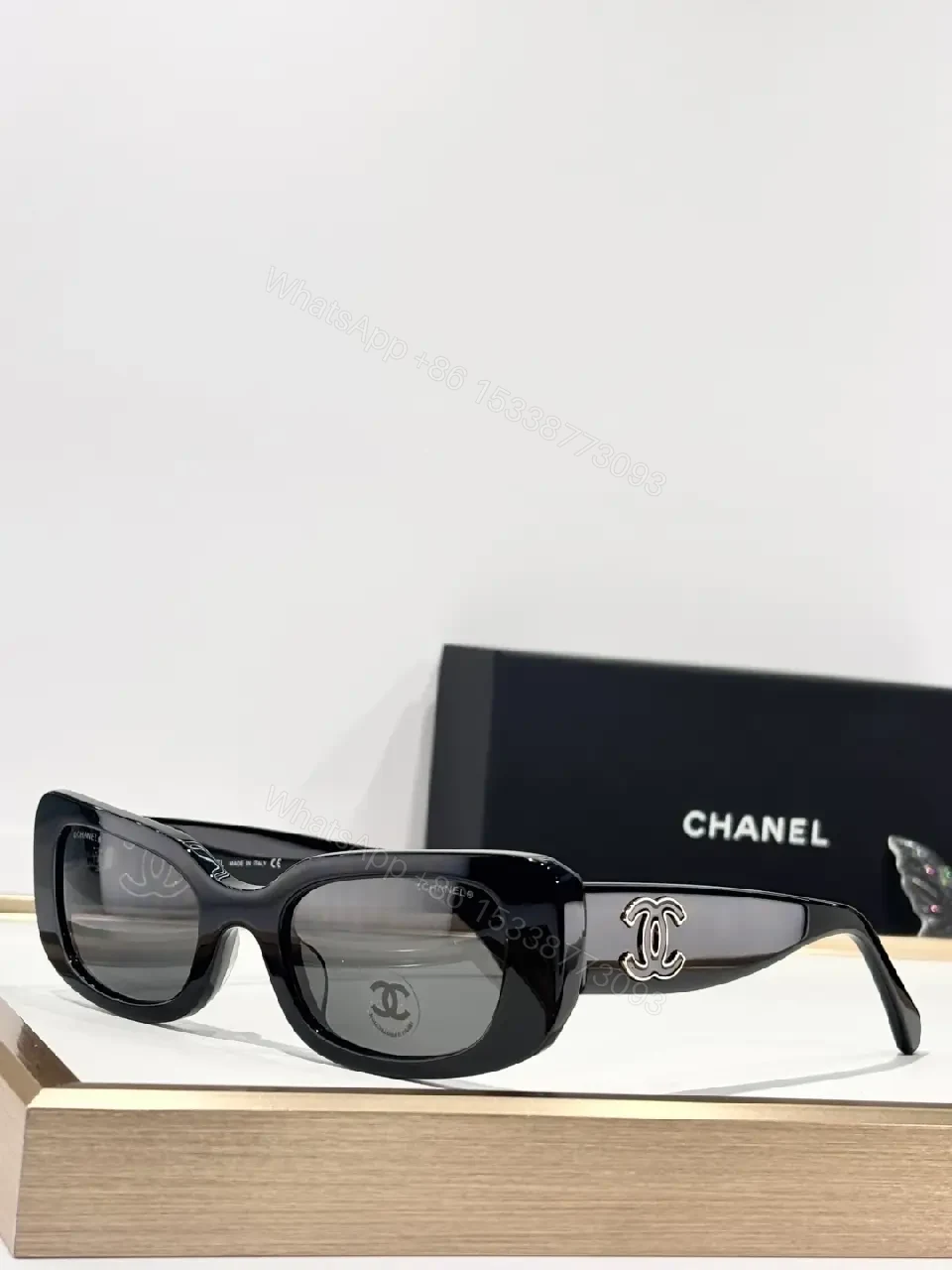 View 2 of Translucent Frame Sunglasses with Rose Lenses, Signature Luxe