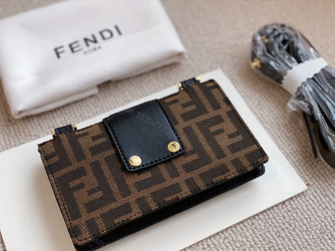 View 4 of Fendi Mini Baguette Brown Fabric Bag