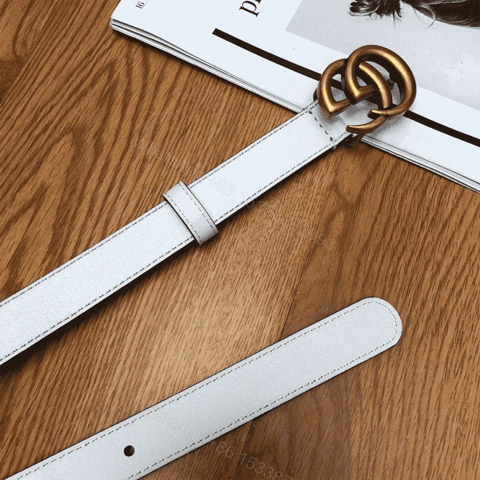 View 7 of GUCCI WHITE LEATHER BELT WITH DOUBLE G BUCKLE – B15