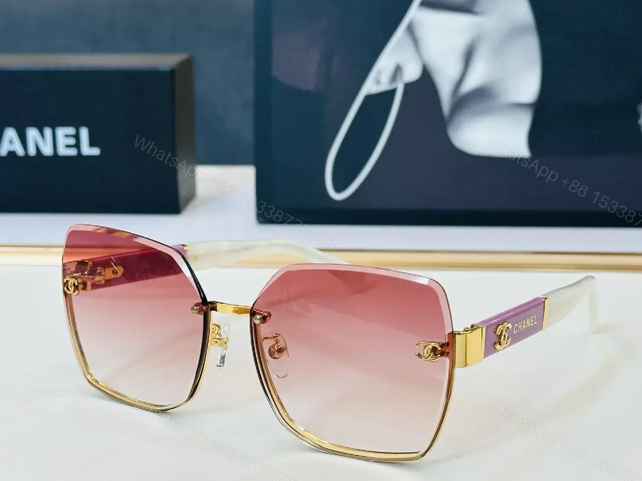 View 8 of Gray-Tone Metal & Acetate Sunglasses: Bold Geometry Lux