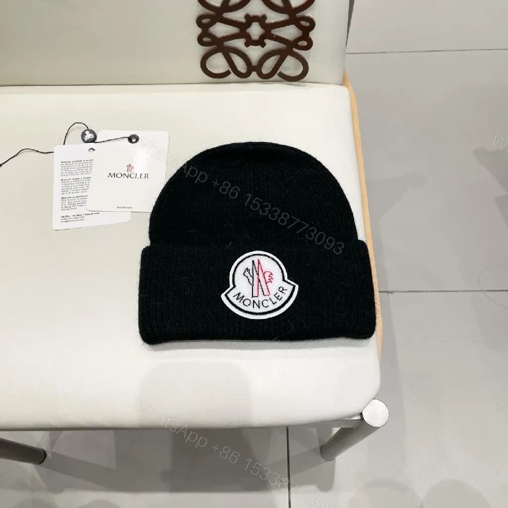 Monochrome Knit Beanie: Luxe Logo Warmth, Folded Cuff — view 1
