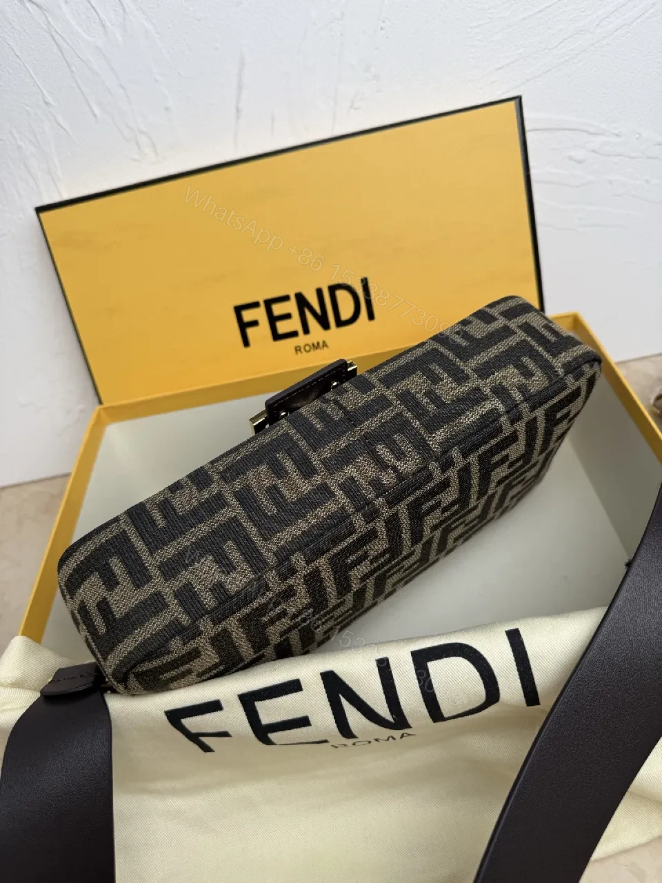 View 3 of Structured Logo Crossbody with Luxe Hardware - Monogram Canvas Bag