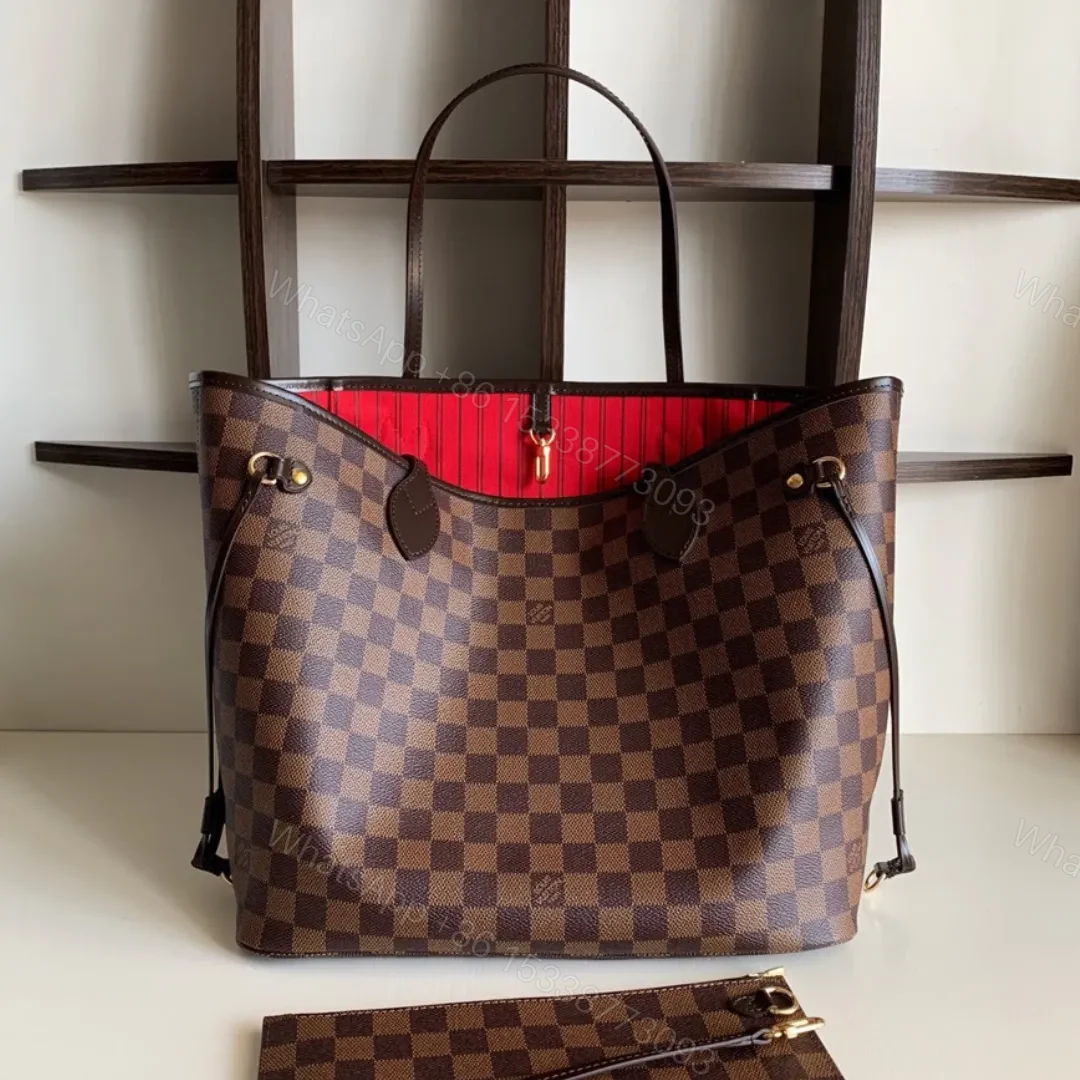 Louis Vuitton LV Neverfull Checkered Pattern Handbags 32x29x17cm — view 1