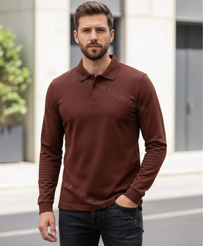 View 3 of FIRST COPY BURBERRY FULL SLEEVES POLO TEES