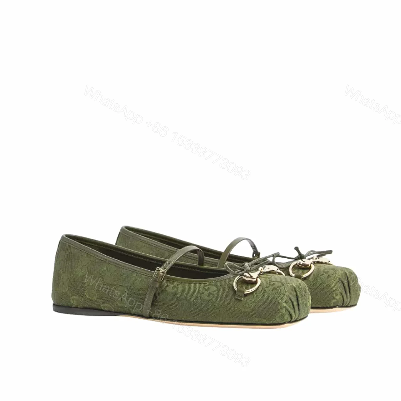 GUCCI WOMEN’S HORSEBIT BALLET FLAT GREEN ‎814321 FAD8F 3048 — view 1