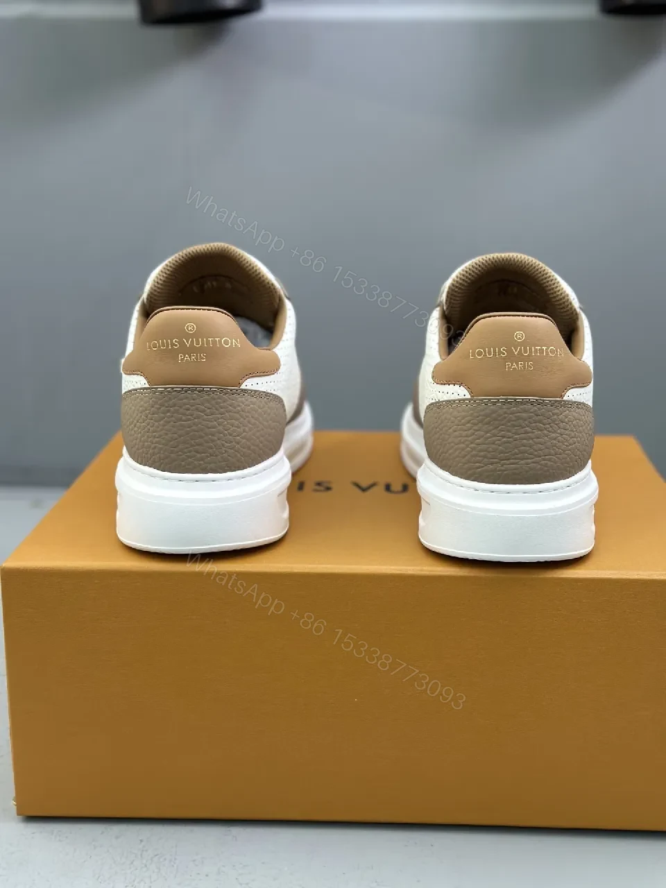 View 7 of Brown & White Leather Runner: Modern Luxury Sneaker Comfort
