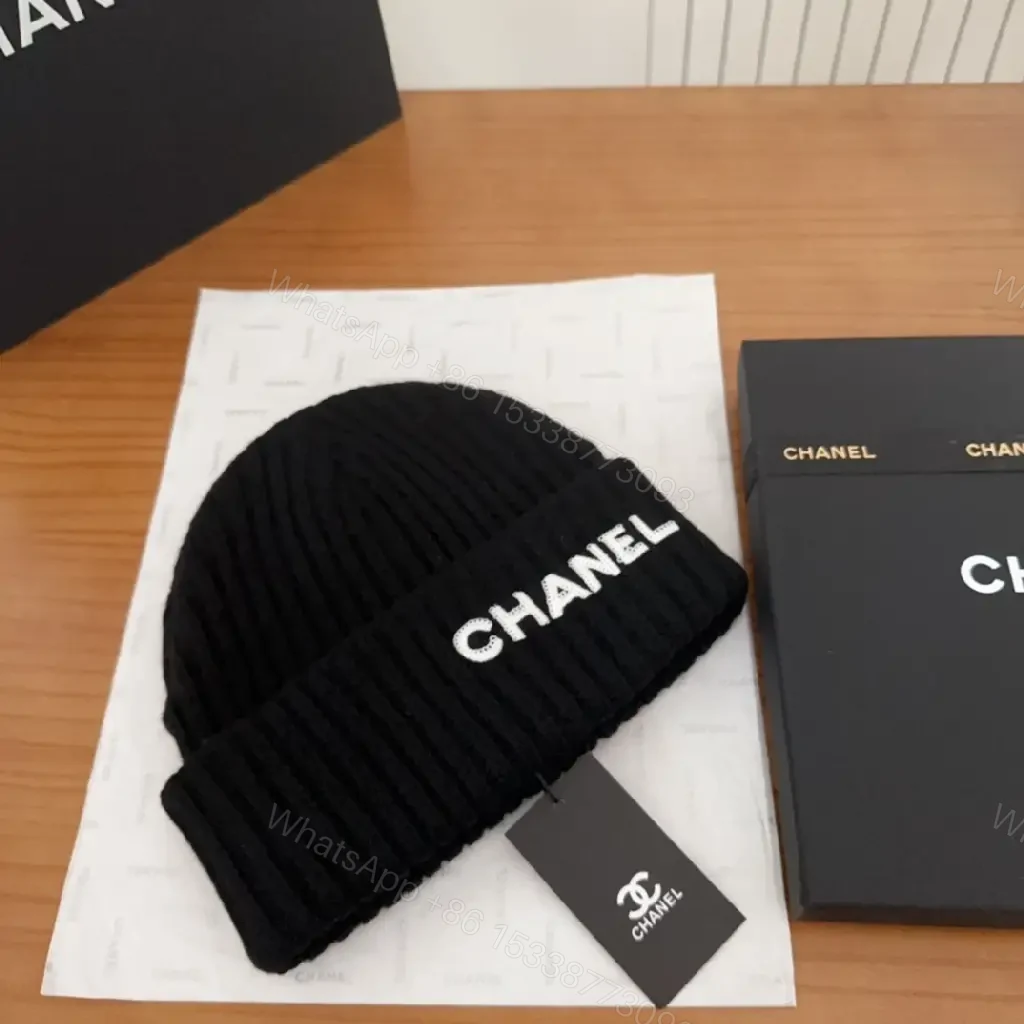 View 2 of Chic Rib Knit Beanie - Logo Cuff, Pure Warmth