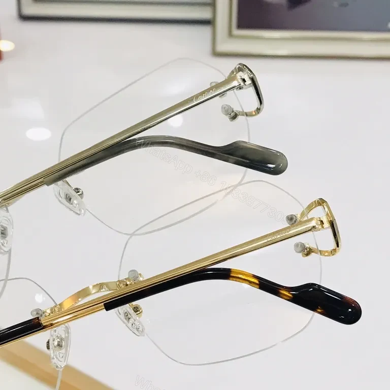 View 2 of Rimless Titanium Cartier Glasses â€“ Minimalist, UV-Protected Clarity