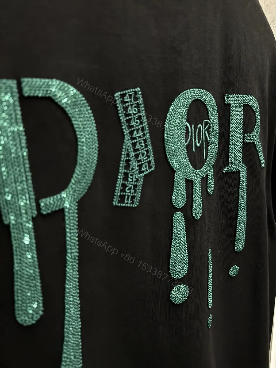 View 11 of Turquoise Logo Minimalist Tee – Soft-Cotton Luxury Shirt