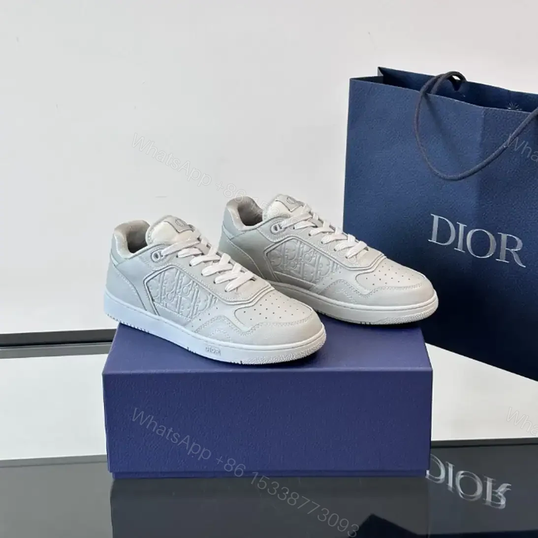 View 7 of DIOR B27 UPTOWN LOW-TOP SNEAKERS GRAY GRAINED CALFSKIN AND GRAY GRAVITY LEATHER – CD221
