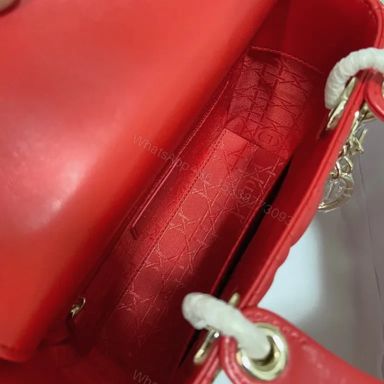 View 6 of Bold Red Satchel: Quilted Leather with Dior-Style Charms