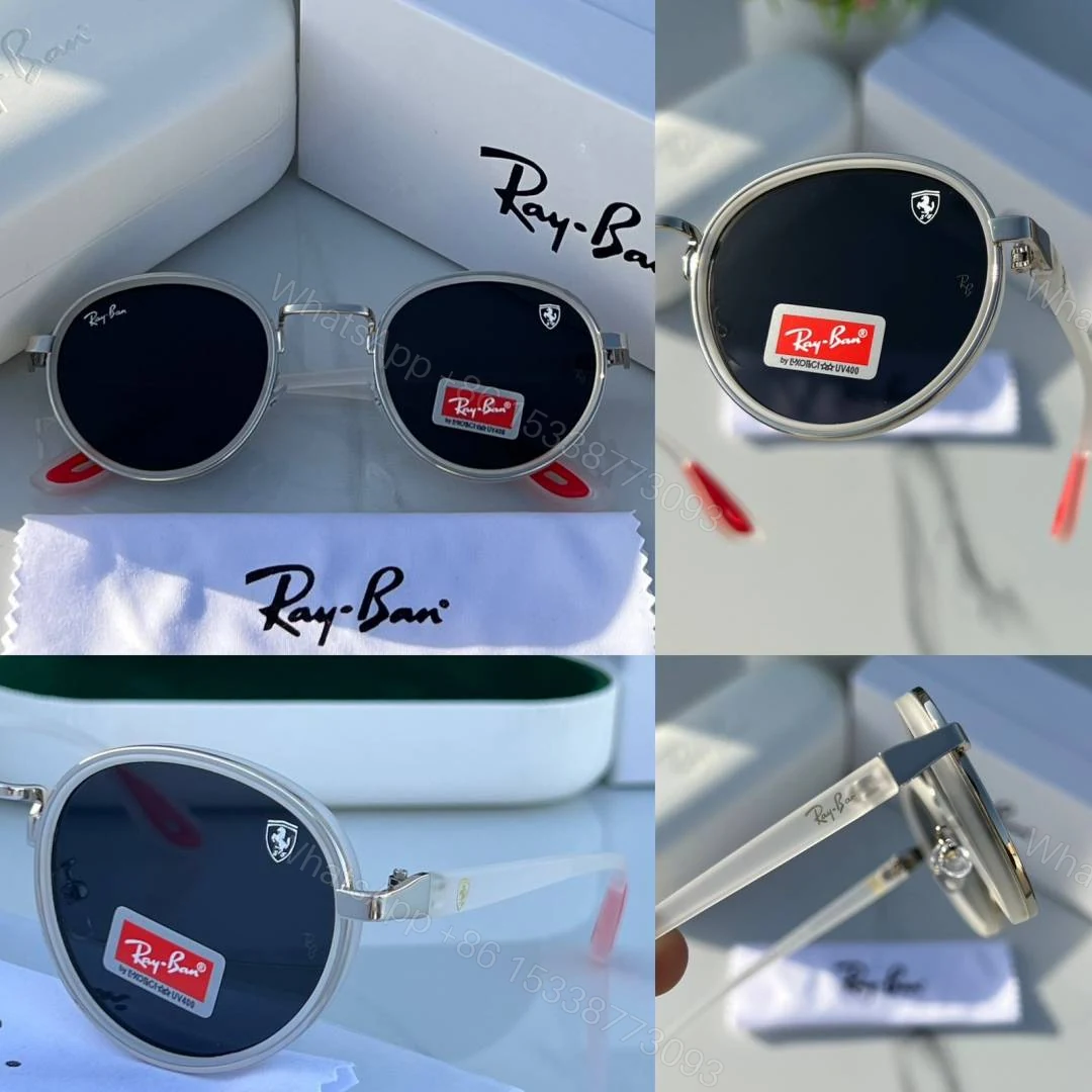 View 2 of First Copy Rayban 3675 White Black Sunglasses