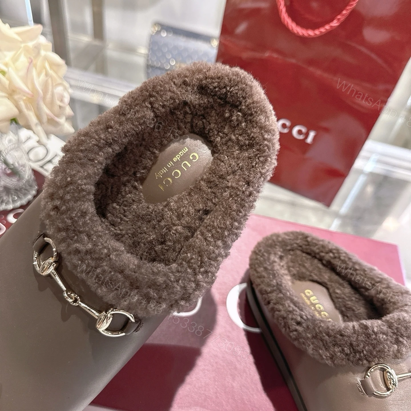 View 9 of Gucci Women Mule With Horsebit Brown Leather