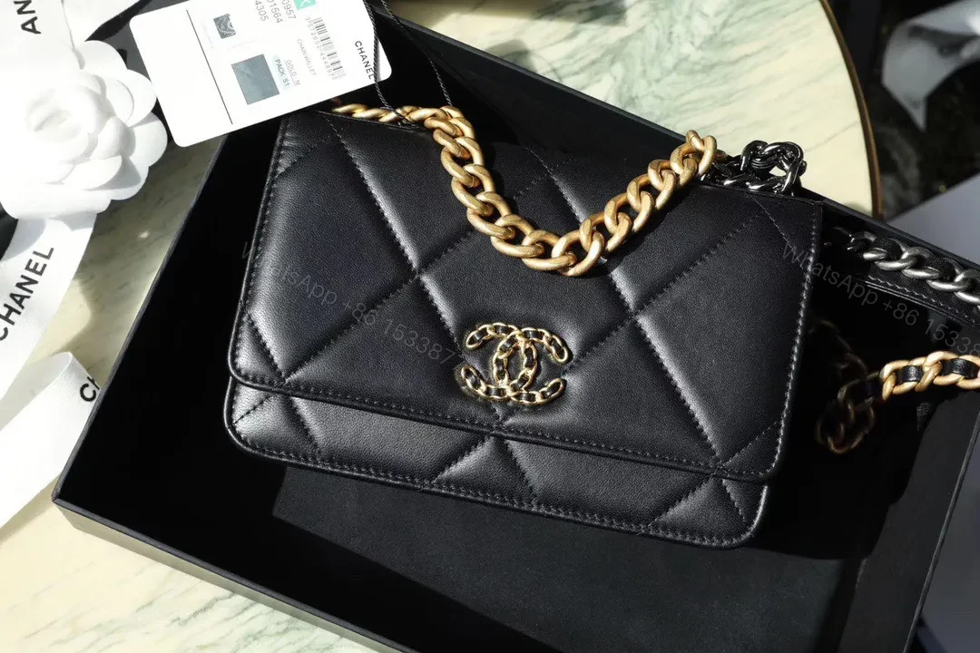 View 2 of Chanel Woc C19 Handbag Woman’s Lock Gold Black 19cm