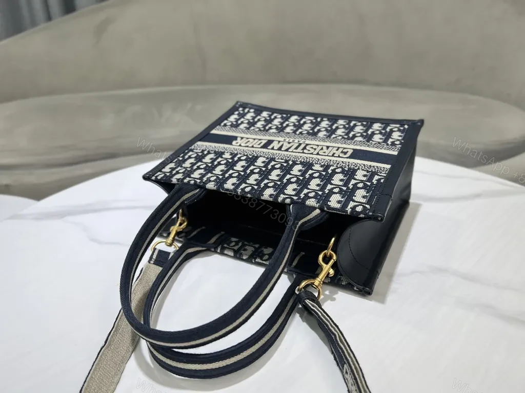 View 2 of Structured Satchel: Dior Pattern + Signature Stripe Bag