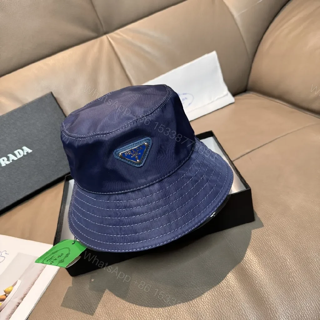 Navy Nylon Bucket Hat – Structured, Subtle Luxury, Packable — view 1
