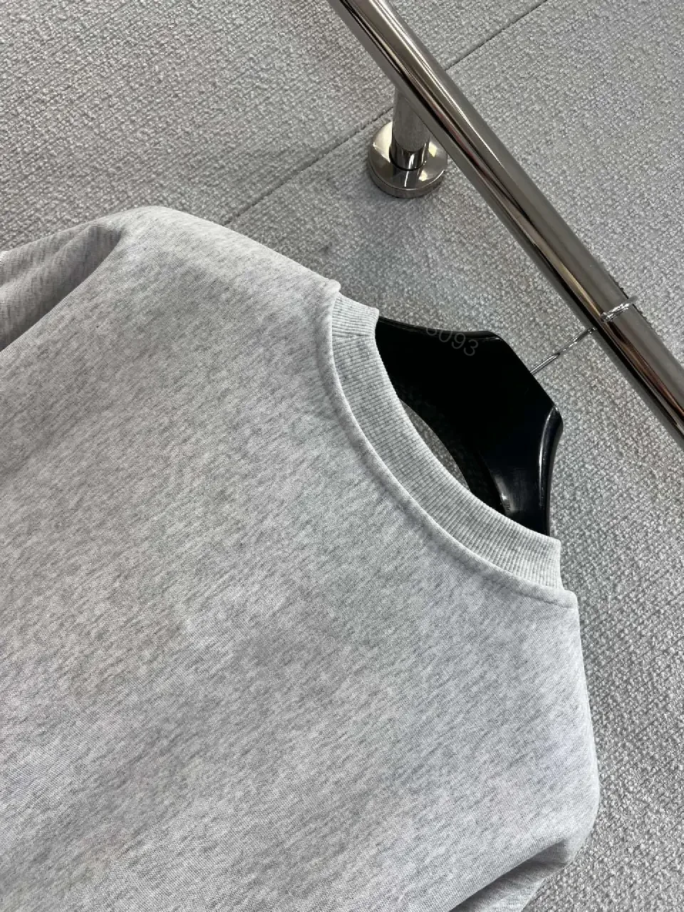 View 5 of Grey Fleece Crewneck Sweatshirt with Logo – Modern Parisian Luxury