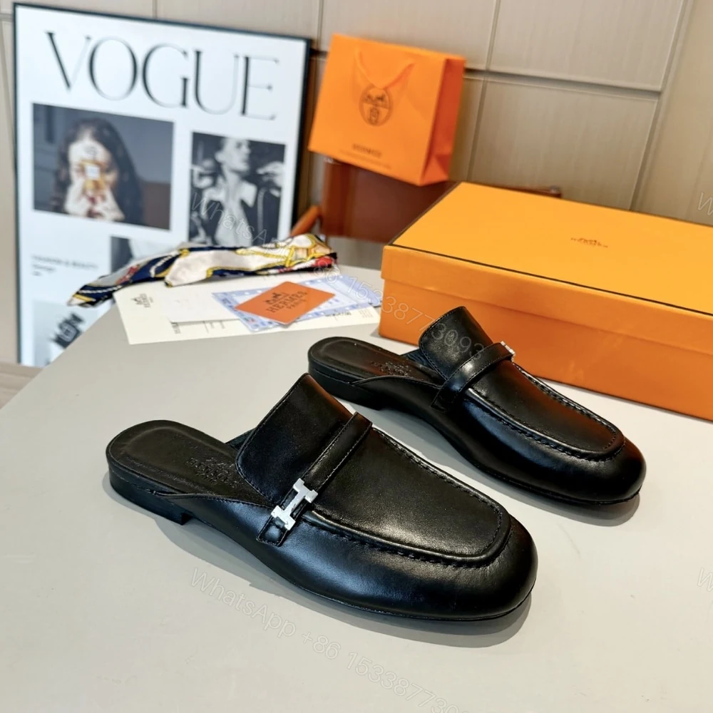 View 4 of HERMES LENA MULE BLACK H241037Z 02350
