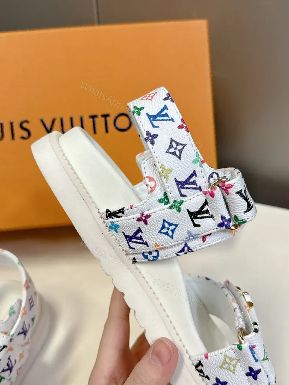 View 9 of Colorful Monogram Sandals with Comfort Fusion