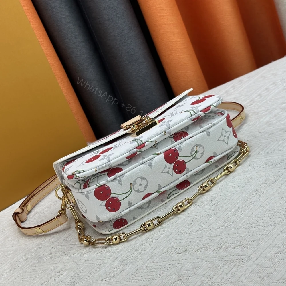 View 5 of Louis Vuitton X Murakami Pochette Métis East West Monogram Cherry White 21Cm M14231