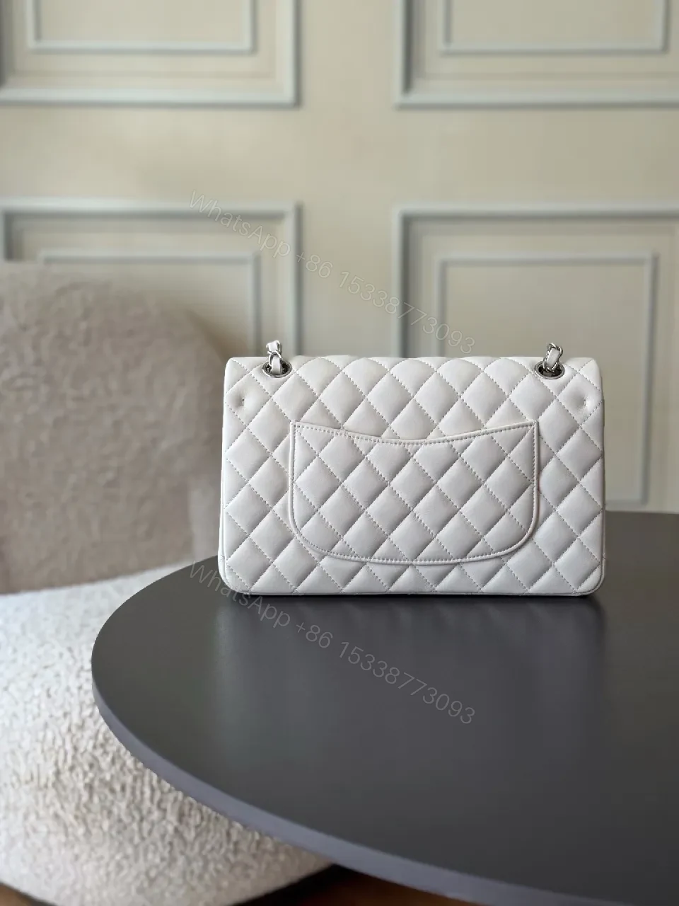View 2 of White Quilted Chain-Strap Flap Bag: Luxe Everyday Style