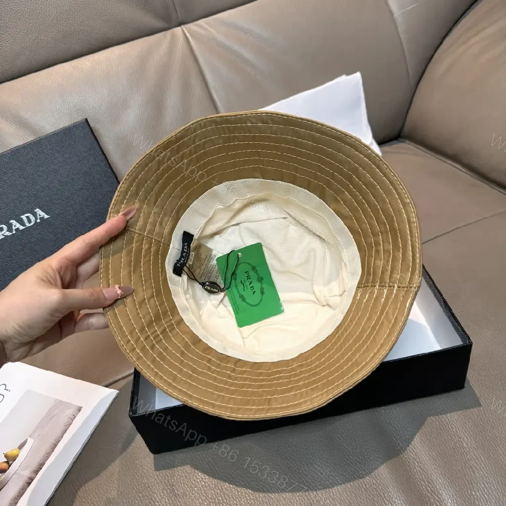 View 9 of Khaki Cotton-Twill Bucket Hat: Lightweight, Luxe Block-Logo Patch