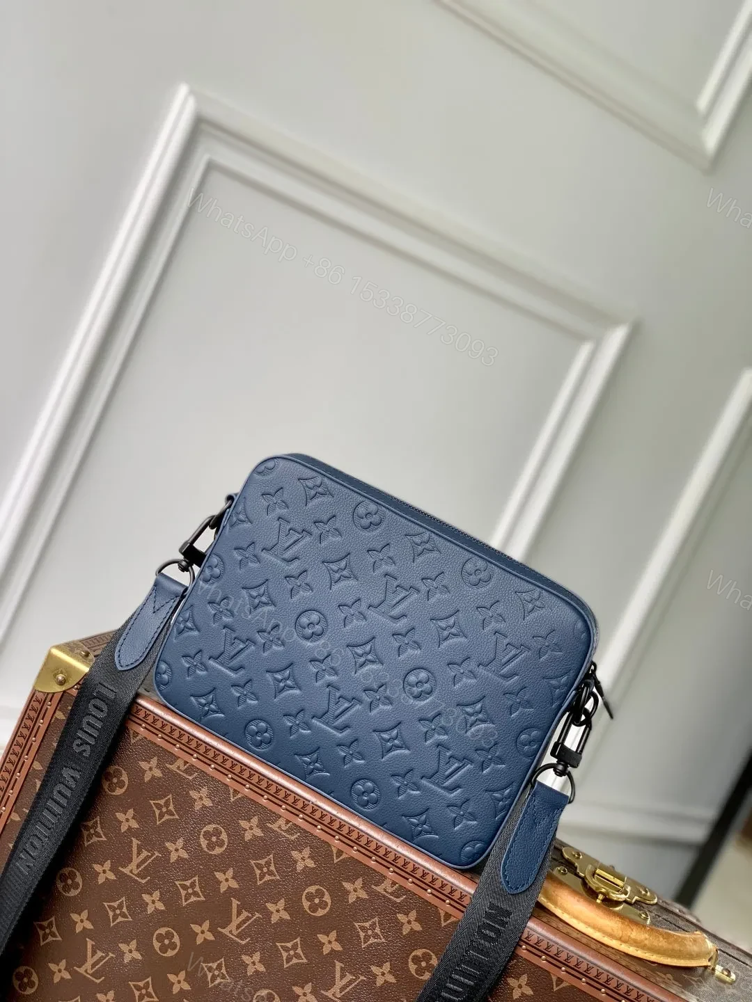 View 4 of LV TRIO MESSENGER 25 IN BLUE MONOGRAM SHADOW CALFSKIN