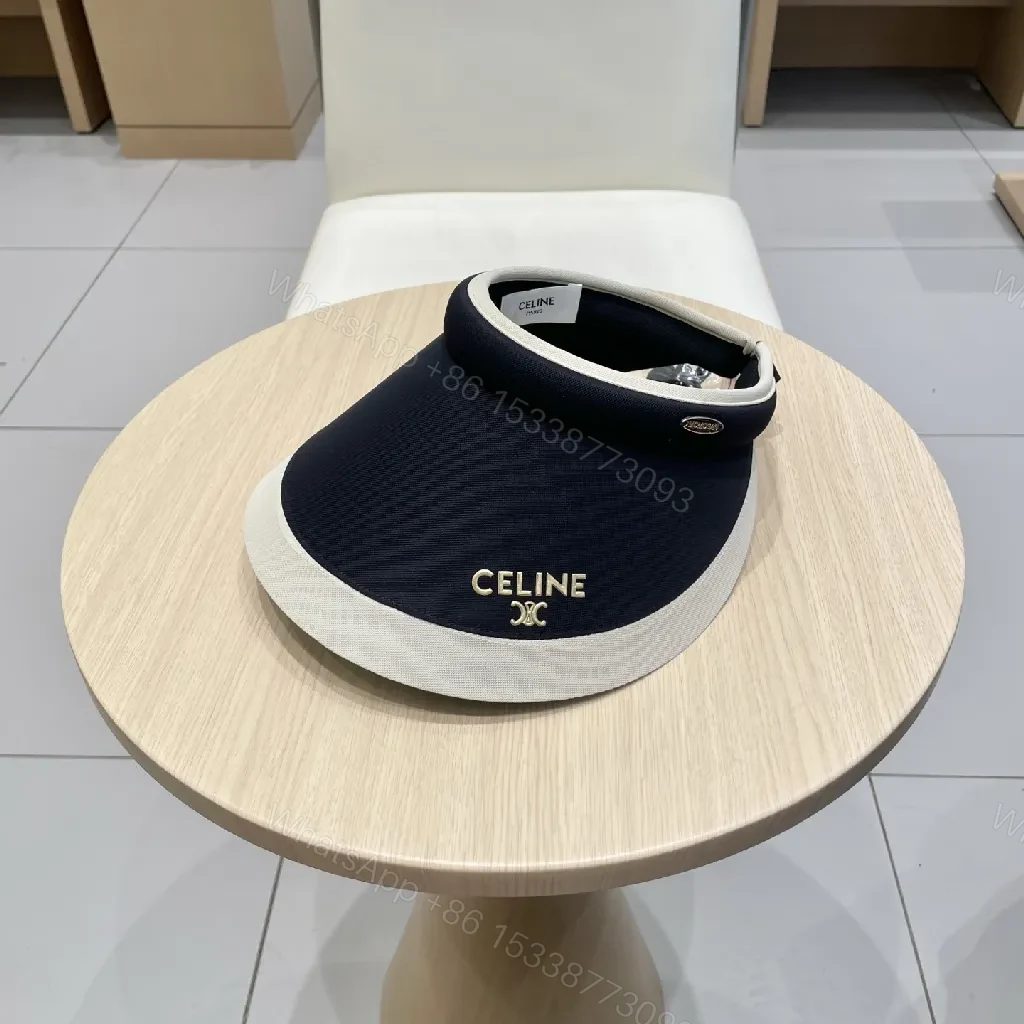 Navy Textile Visor with White Edge + Minimal Logo, Sun Shield — view 1