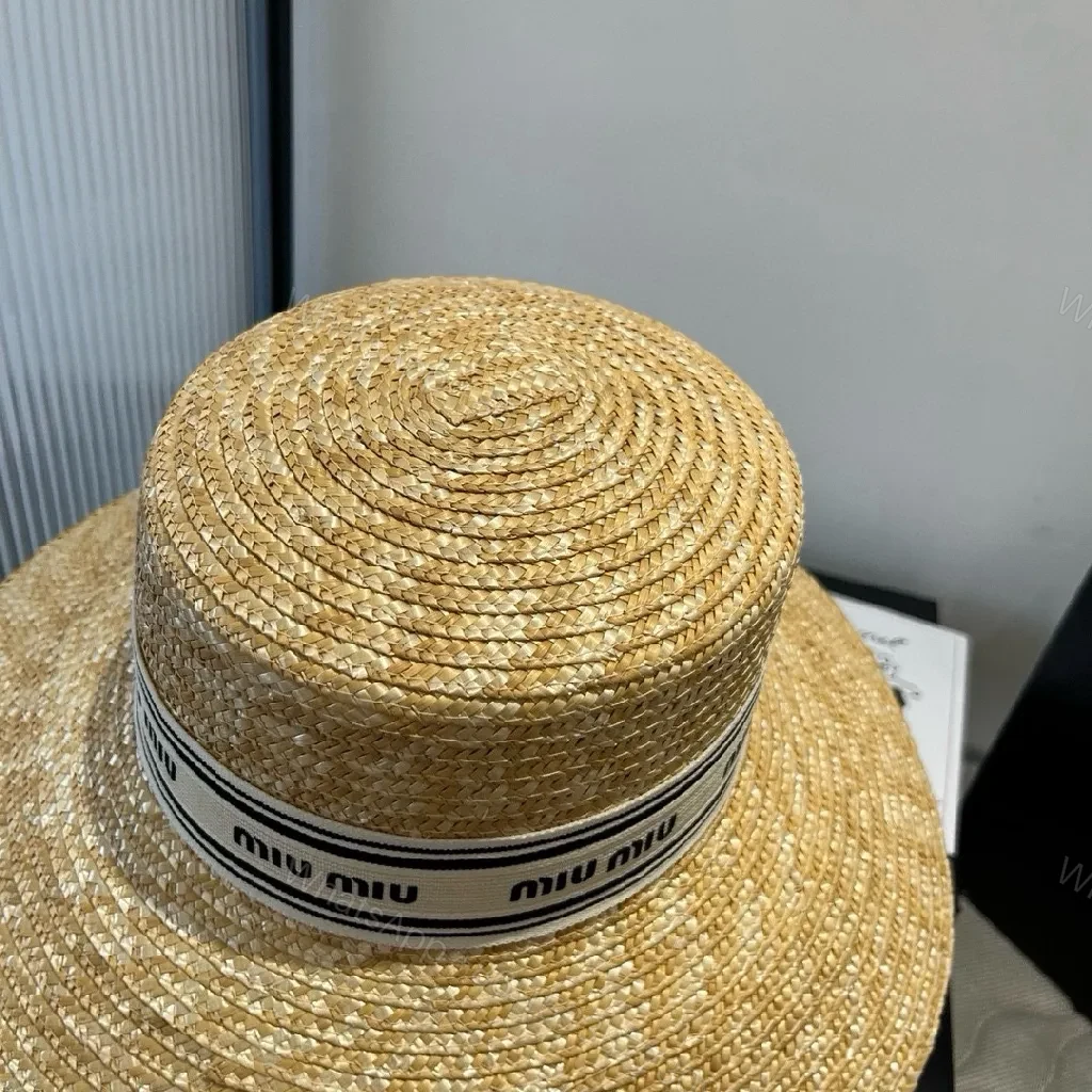 View 7 of Straw Sunhat + Beige Straw + Classic + Subtle Logo Detail + Hat