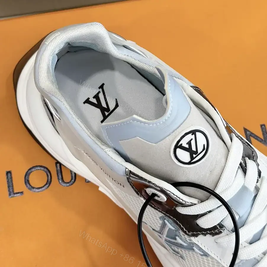 View 8 of LOUIS VUITTON RUN 55 SNEAKERS IN WHITE AND BLUE – LSVT356