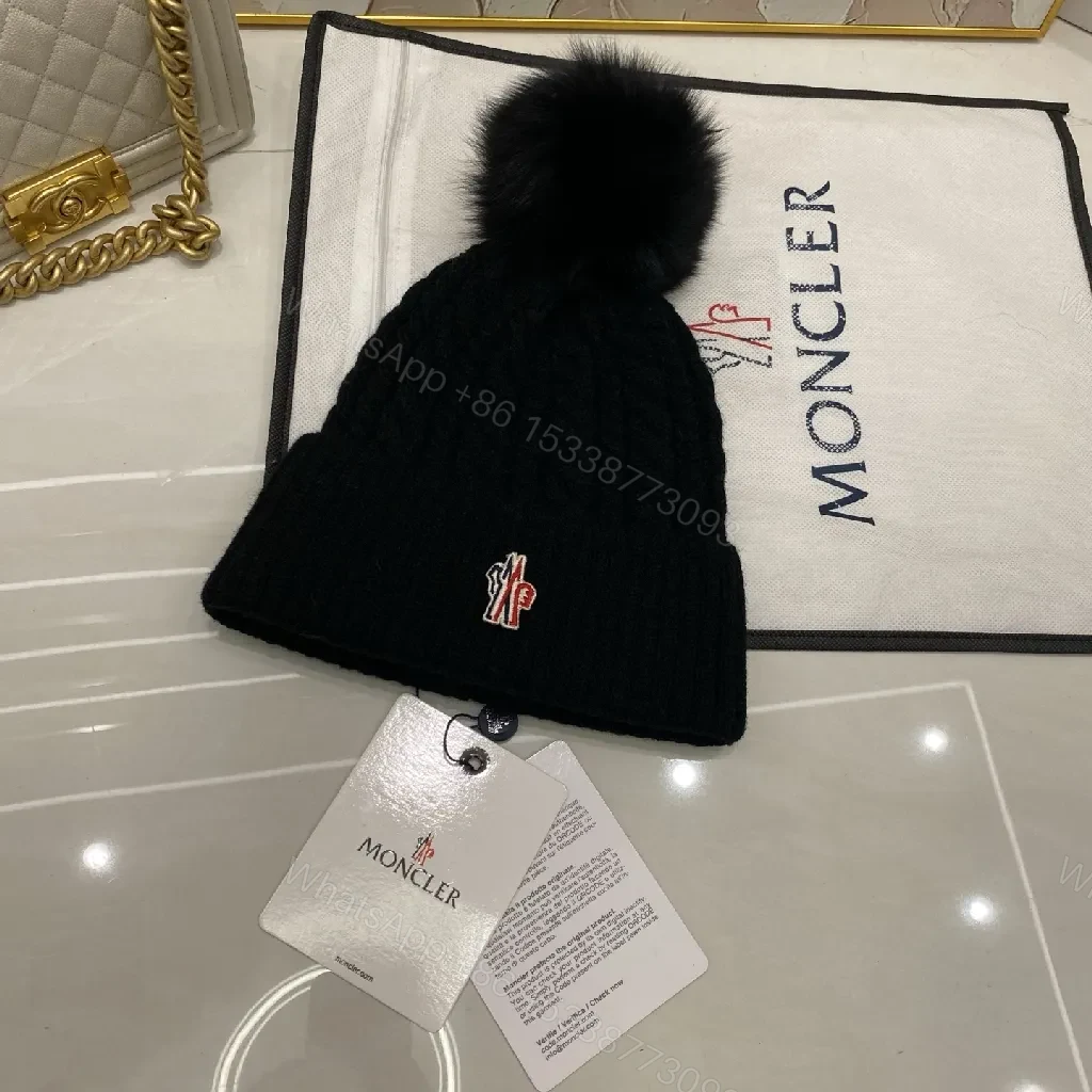 View 6 of Cozy Knit Beanie - Faux Fur Pom - Luxury Warmth - Beanie