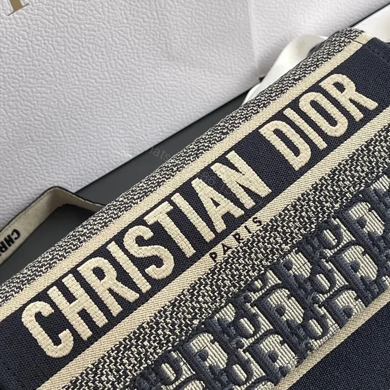 View 6 of Navy Cream Monogram Messenger: Dior-Inspired Luxury Crossbody