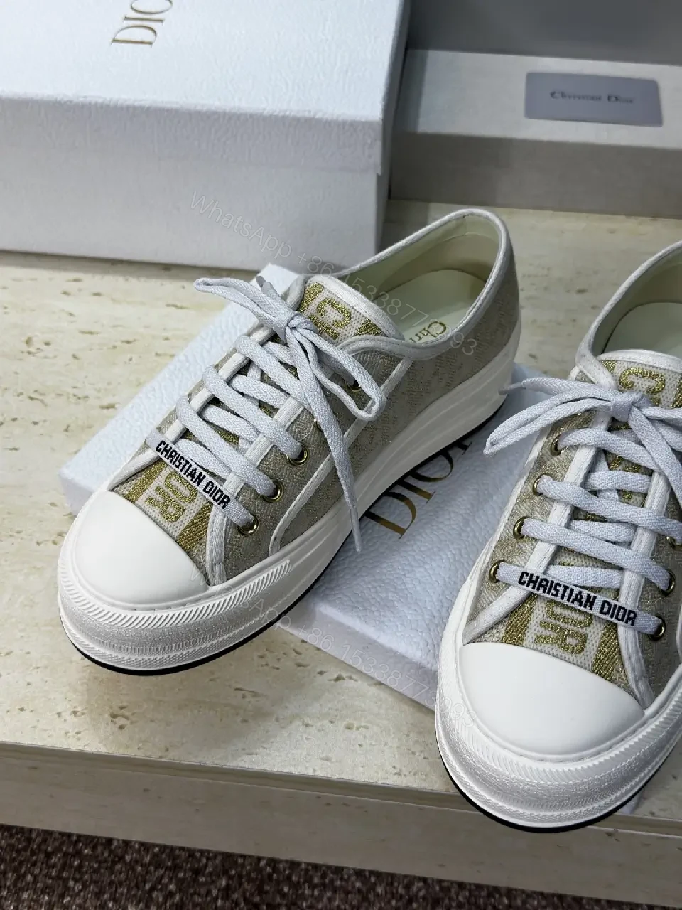 View 6 of Beige Denim Sneakers with White Toe Cap, Lightweight Forever Fashion
