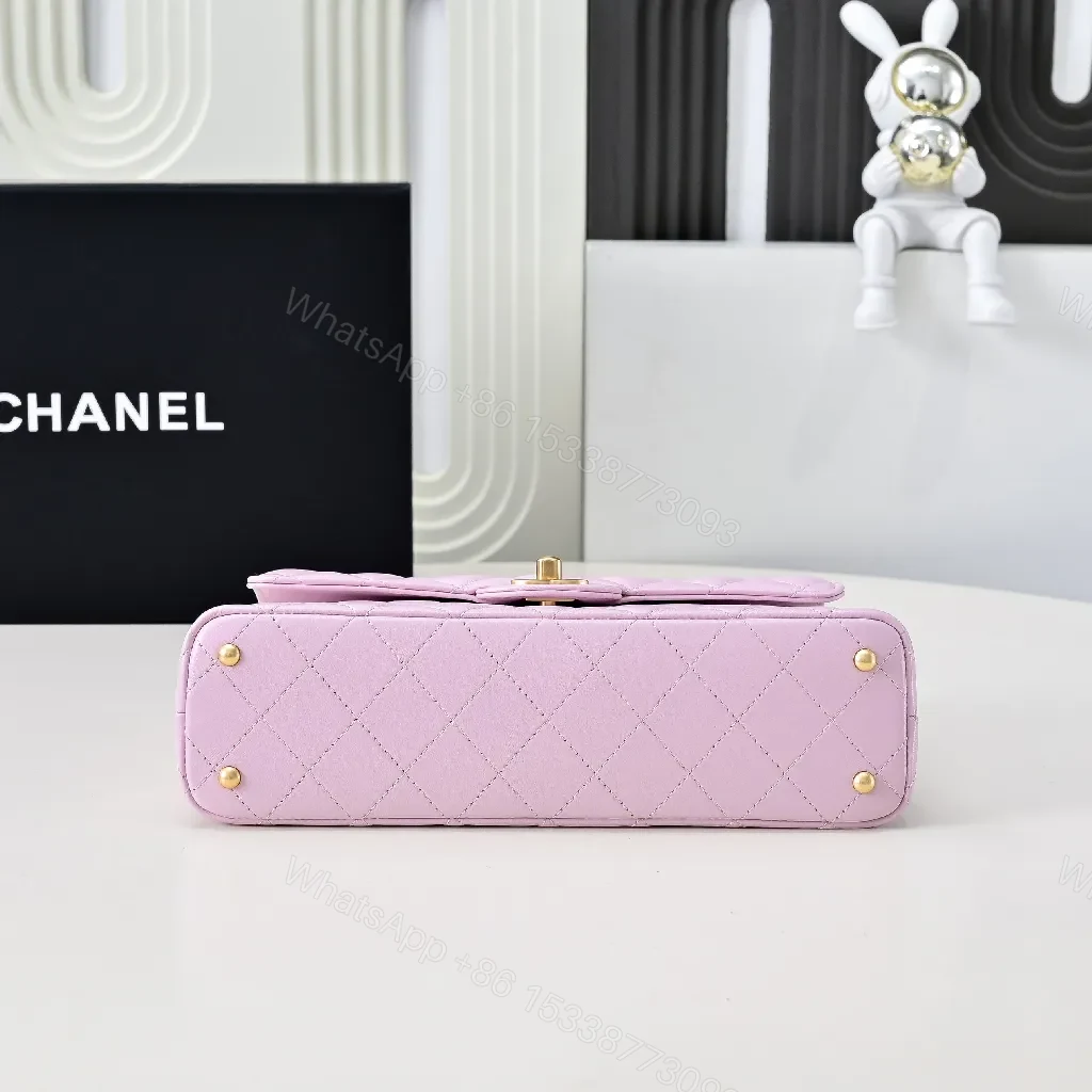 View 3 of Chic Quilted Carryall Bag: Soft Pink, Gold Chain, Luxe Carryall