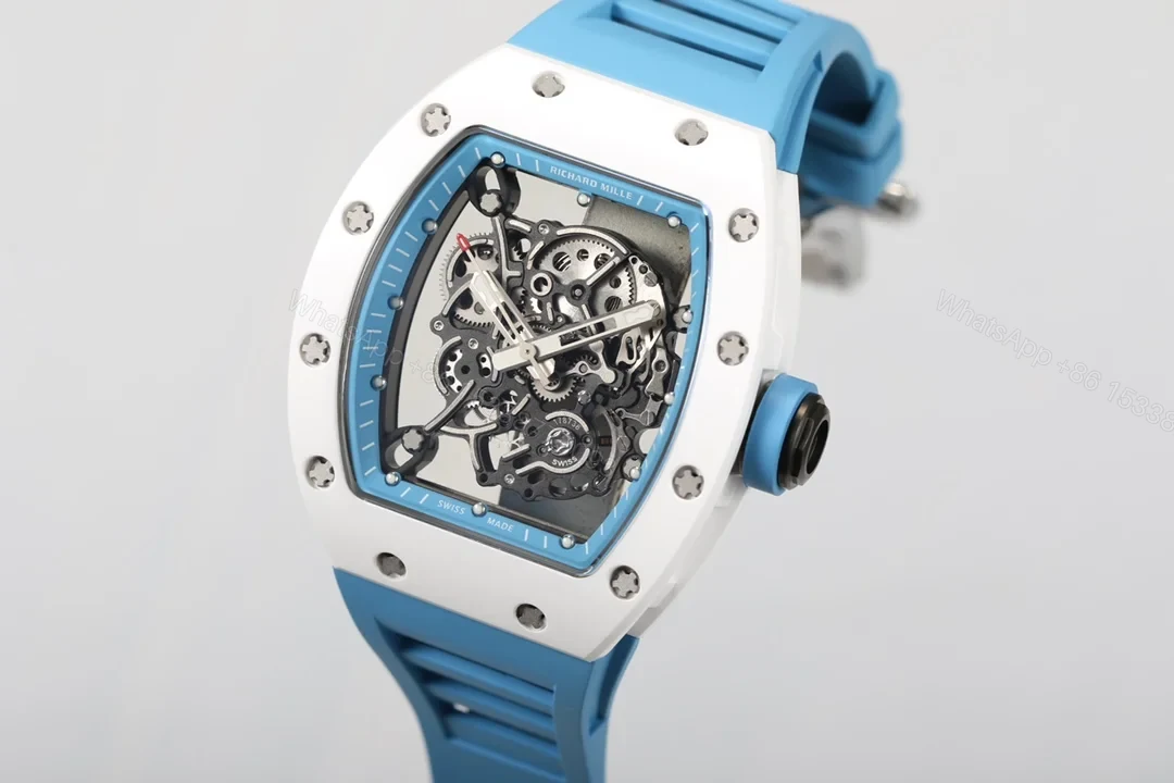 View 3 of Richard Mille RM055 Black Ceramic RMUL2 Movement White Shock Absorber Edition RM055-BC-RMUL2-WHITE-SHOCK