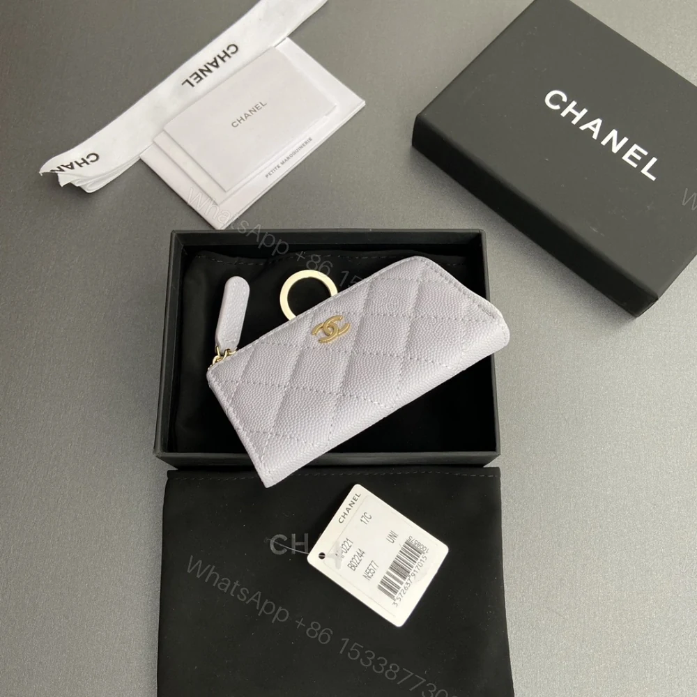 View 4 of 高仿Chanel*AP0223零錢包紫色魚子醬金扣免檢版