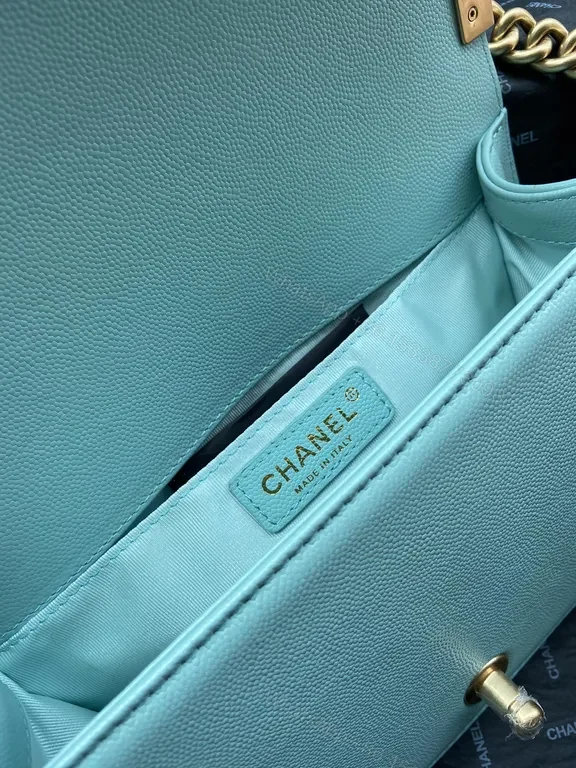 View 3 of Pastel Turquoise Quilted Crossbody with Gold Hardware Bag