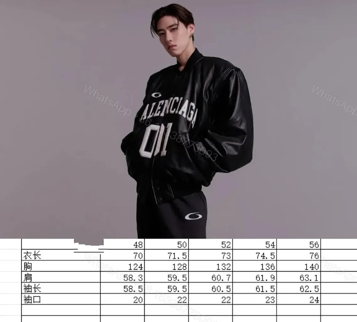 View 2 of Bold Leather-Backed Varsity Jacket with Script Detail