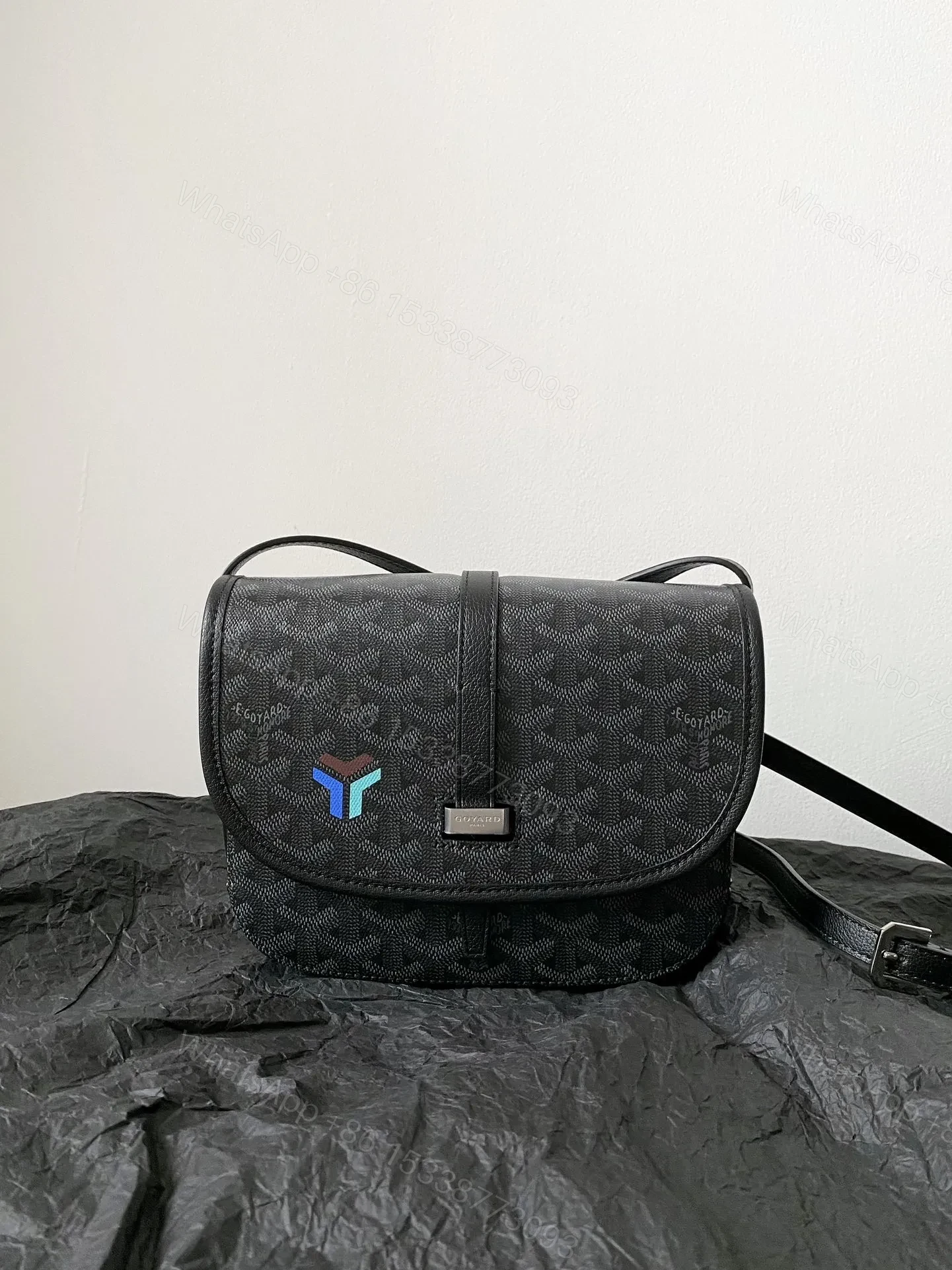 View 2 of GOYARD Goyardine Belvedere III PM Messenger Bag Jet Black